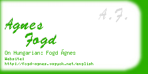agnes fogd business card